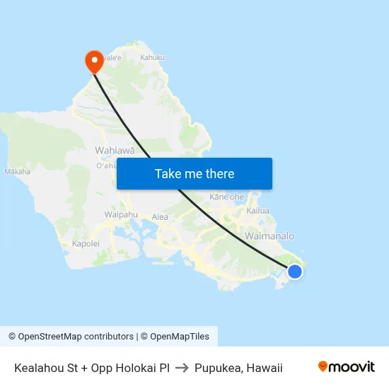 Kealahou St + Opp Holokai Pl to Pupukea, Hawaii map