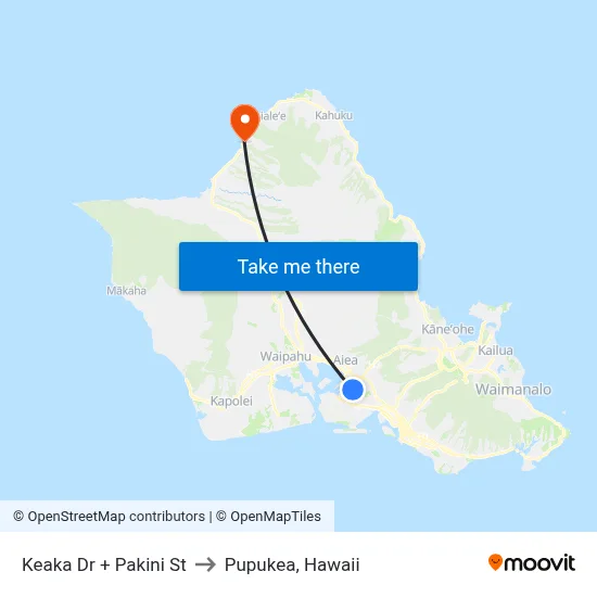 Keaka Dr + Pakini St to Pupukea, Hawaii map