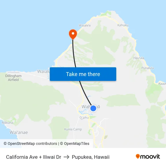 California Ave + Iliwai Dr to Pupukea, Hawaii map