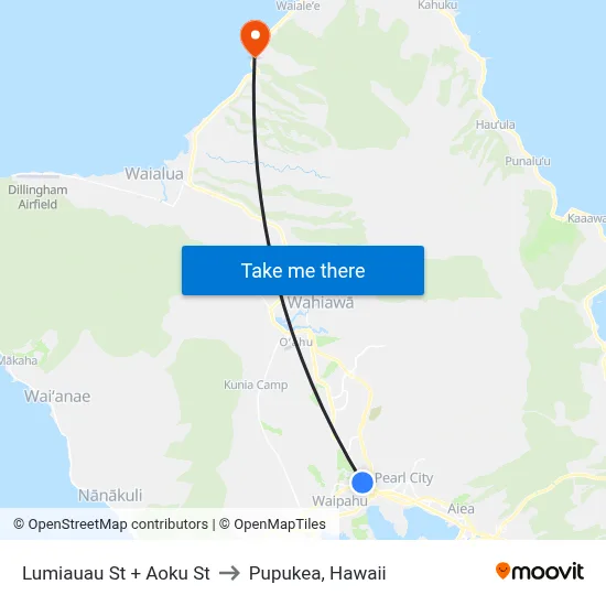 Lumiauau St + Aoku St to Pupukea, Hawaii map