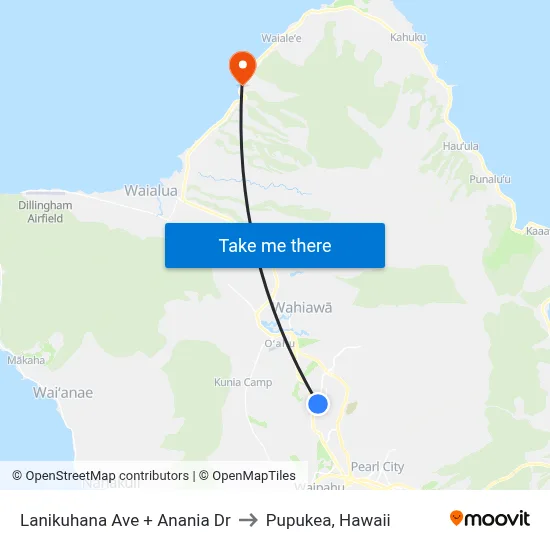 Lanikuhana Ave + Anania Dr to Pupukea, Hawaii map