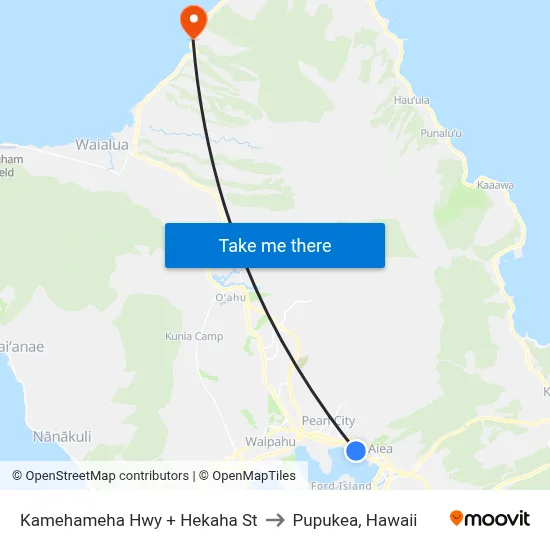 Kamehameha Hwy + Hekaha St to Pupukea, Hawaii map