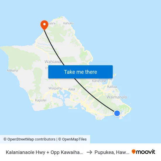 Kalanianaole Hwy + Opp Kawaihae St to Pupukea, Hawaii map