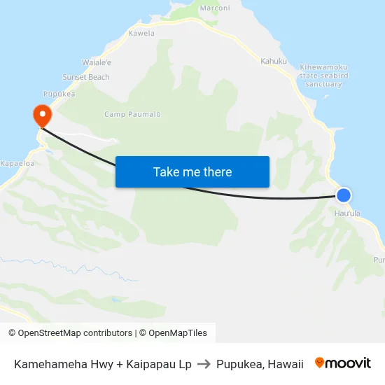 Kamehameha Hwy + Kaipapau Lp to Pupukea, Hawaii map