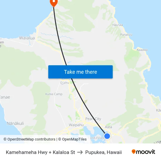 Kamehameha Hwy + Kalaloa St to Pupukea, Hawaii map