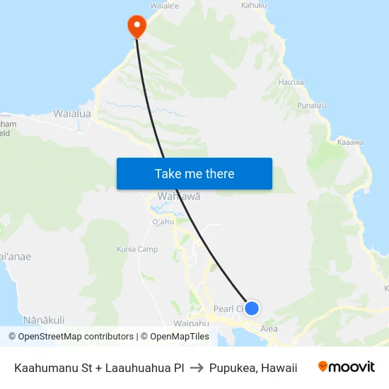 Kaahumanu St + Laauhuahua Pl to Pupukea, Hawaii map