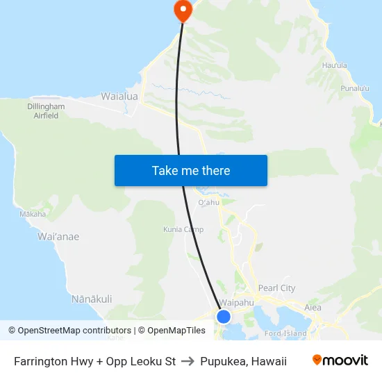 Farrington Hwy + Opp Leoku St to Pupukea, Hawaii map