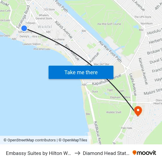 Embassy Suites by Hilton Waikiki Beach Walk to Diamond Head State Monument map
