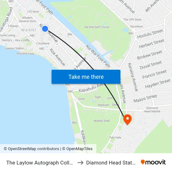 The Laylow Autograph Collection Honolulu to Diamond Head State Monument map