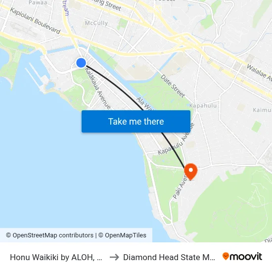 Honu Waikiki by ALOH, Honolulu to Diamond Head State Monument map
