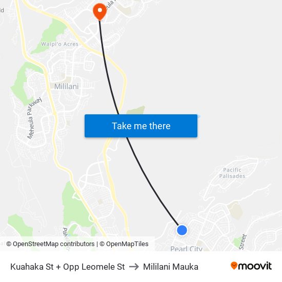 Kuahaka St + Opp Leomele St to Mililani Mauka map