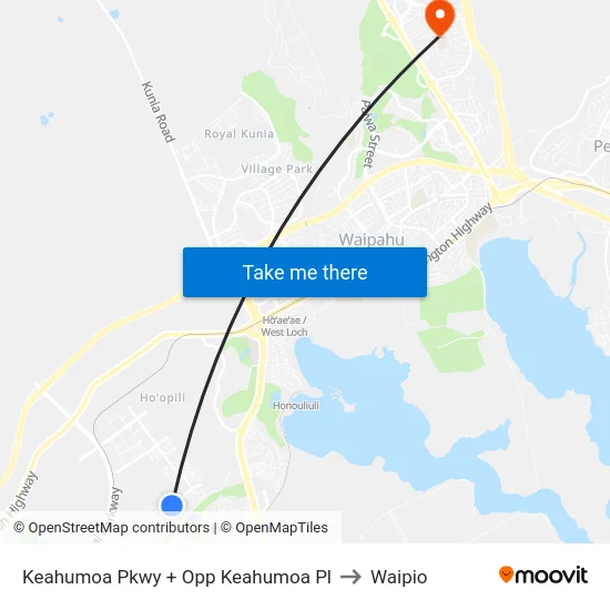 Keahumoa Pkwy + Opp Keahumoa Pl to Waipio map