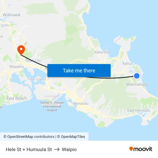 Hele St + Humuula St to Waipio map
