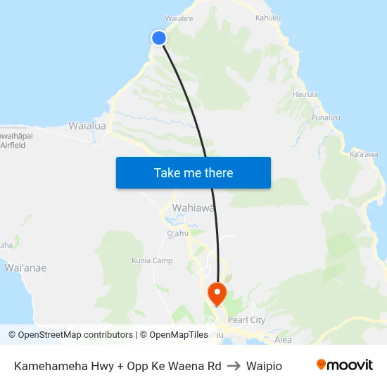 Kamehameha Hwy + Opp Ke Waena Rd to Waipio map