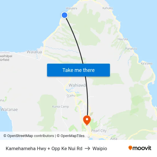 Kamehameha Hwy + Opp Ke Nui Rd to Waipio map