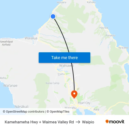 Kamehameha Hwy + Waimea Valley Rd to Waipio map