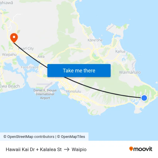 Hawaii Kai Dr + Kalalea St to Waipio map