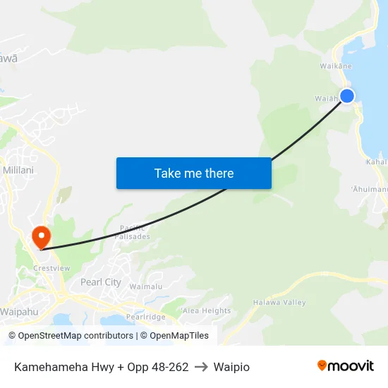 Kamehameha Hwy + Opp 48-262 to Waipio map