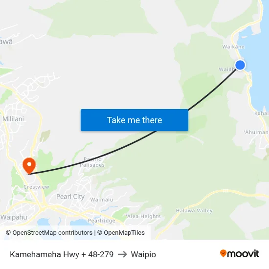 Kamehameha Hwy + 48-279 to Waipio map