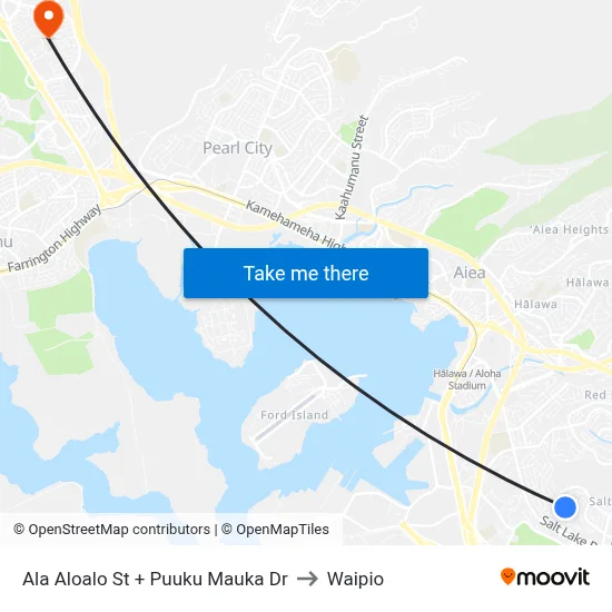 Ala Aloalo St + Puuku Mauka Dr to Waipio map