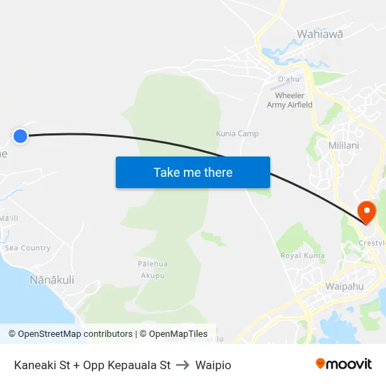 Kaneaki St + Opp Kepauala St to Waipio map