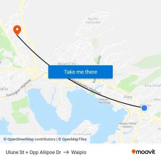 Ulune St + Opp Aliipoe Dr to Waipio map