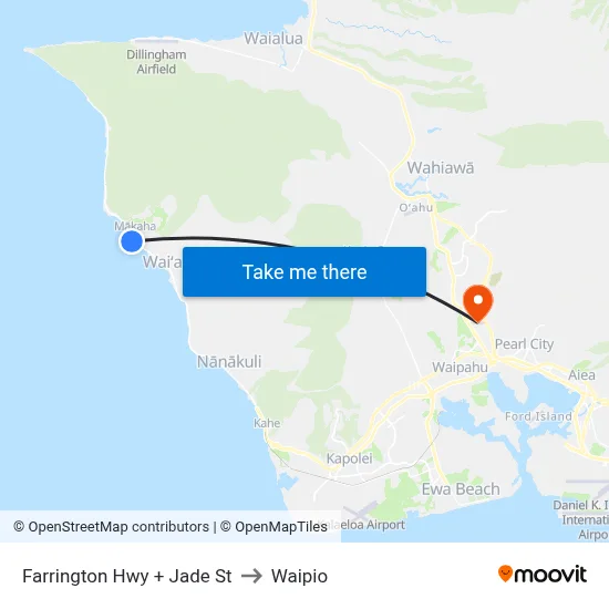 Farrington Hwy + Jade St to Waipio map