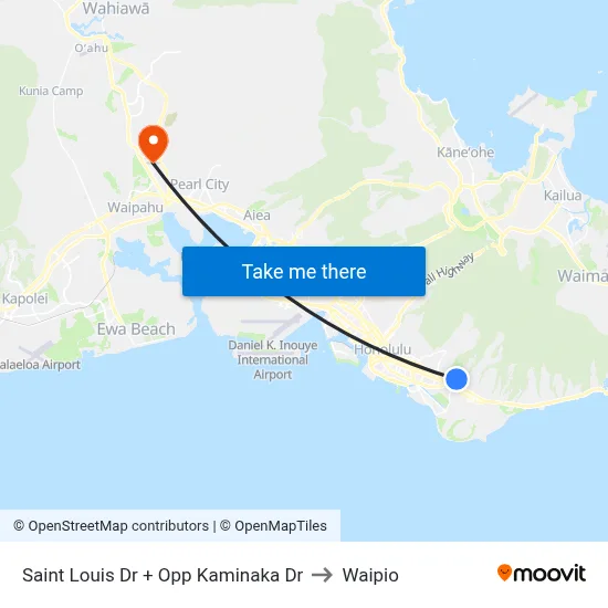 Saint Louis Dr + Opp Kaminaka Dr to Waipio map