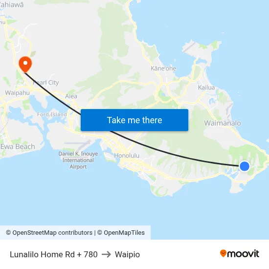Lunalilo Home Rd + 780 to Waipio map