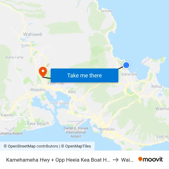 Kamehameha Hwy + Opp Heeia Kea Boat Harbor to Waipio map