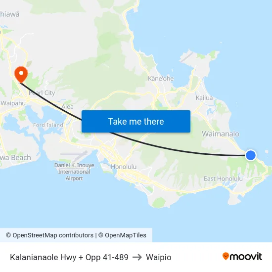 Kalanianaole Hwy + Opp 41-489 to Waipio map