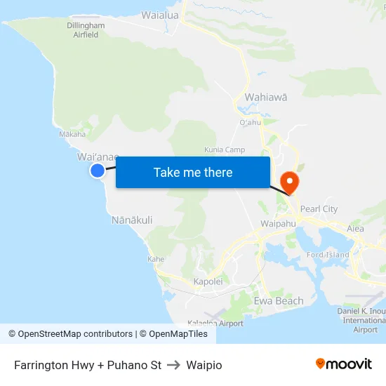 Farrington Hwy + Puhano St to Waipio map