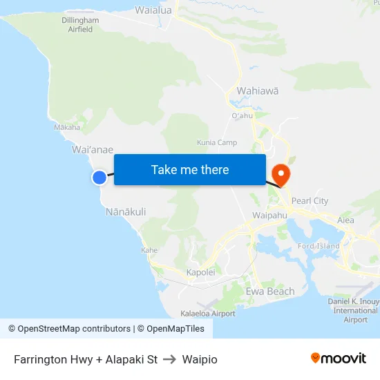 Farrington Hwy + Alapaki St to Waipio map