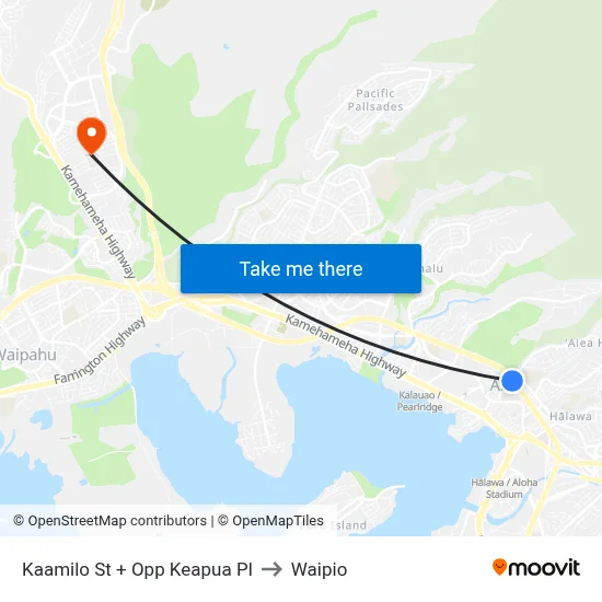 Kaamilo St + Opp Keapua Pl to Waipio map