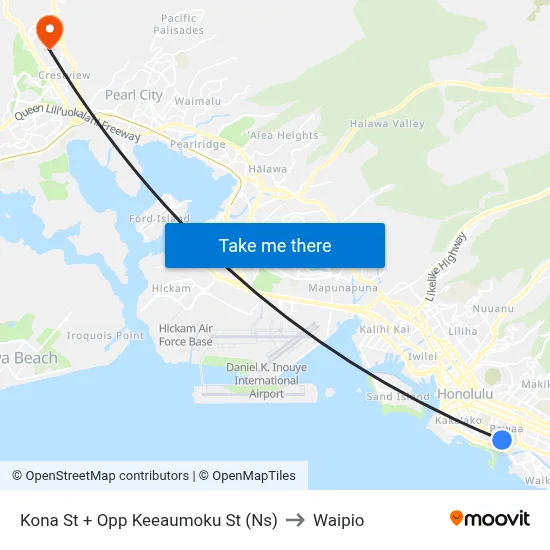 Kona St + Opp Keeaumoku St (Ns) to Waipio map