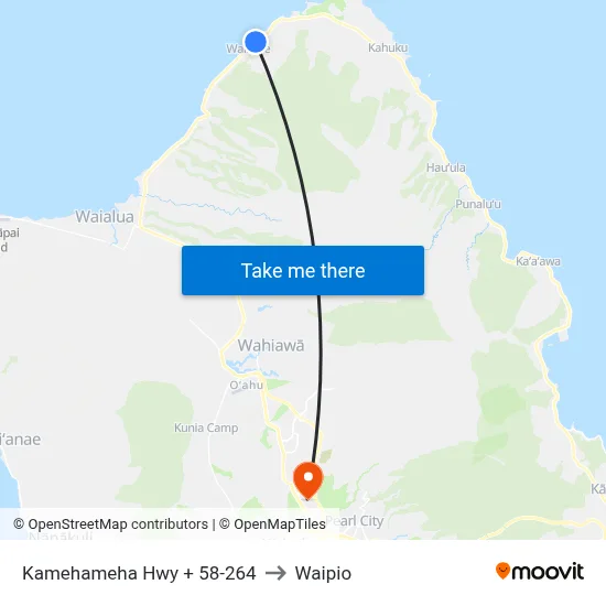 Kamehameha Hwy + 58-264 to Waipio map
