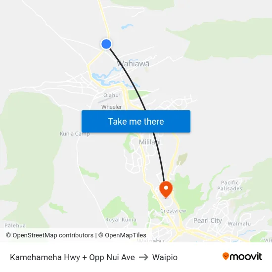 Kamehameha Hwy + Opp Nui Ave to Waipio map
