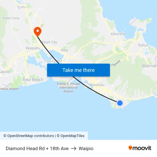 Diamond Head Rd + 18th Ave to Waipio map