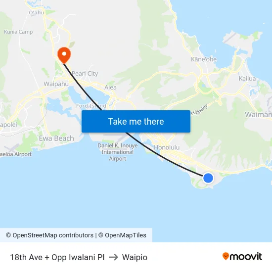 18th Ave + Opp Iwalani Pl to Waipio map