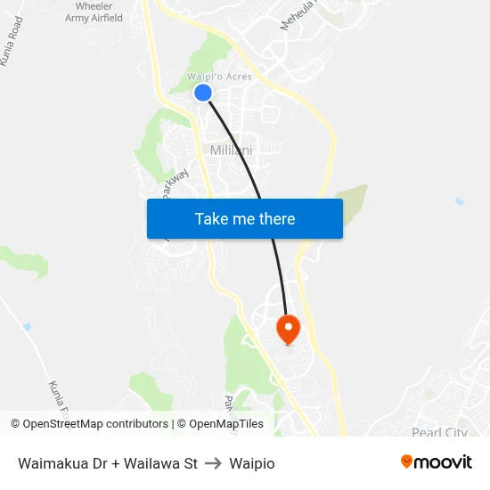 Waimakua Dr + Wailawa St to Waipio map