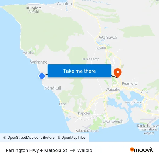 Farrington Hwy + Maipela St to Waipio map