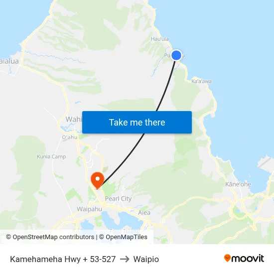 Kamehameha Hwy + 53-527 to Waipio map
