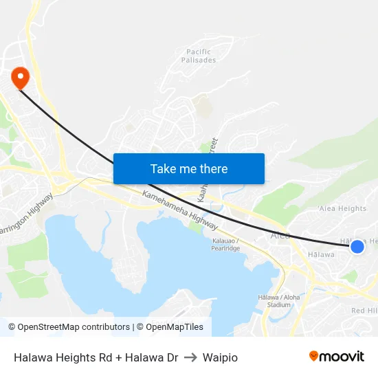 Halawa Heights Rd + Halawa Dr to Waipio map