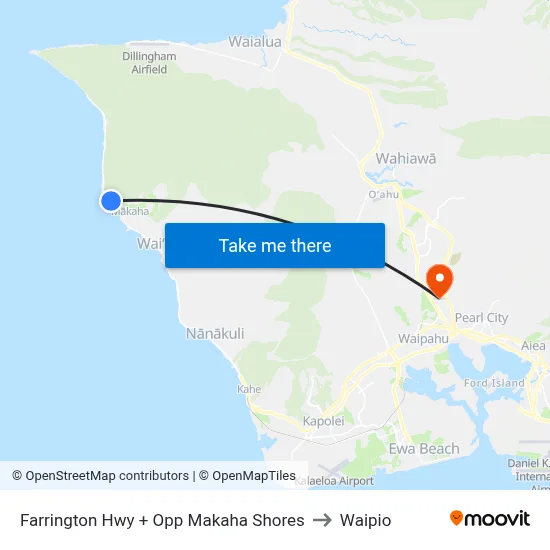 Farrington Hwy + Opp Makaha Shores to Waipio map