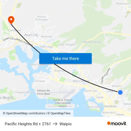 Pacific Heights Rd + 2761 to Waipio map