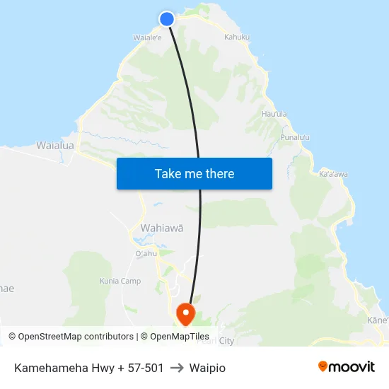 Kamehameha Hwy + 57-501 to Waipio map