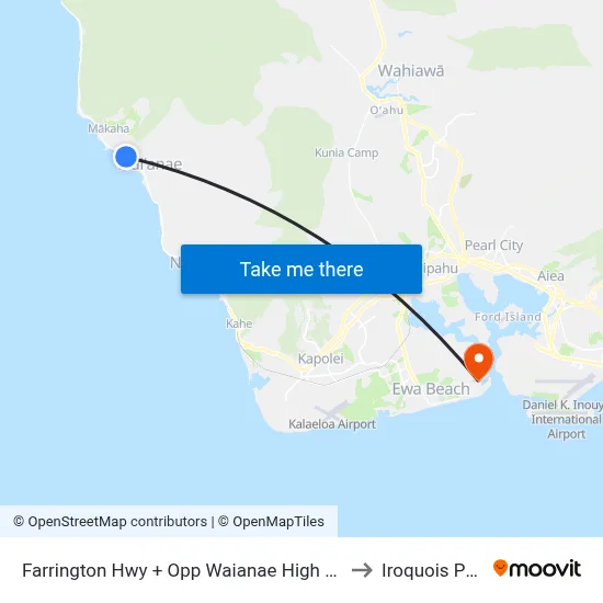 Farrington Hwy + Opp Waianae High School to Iroquois Point map