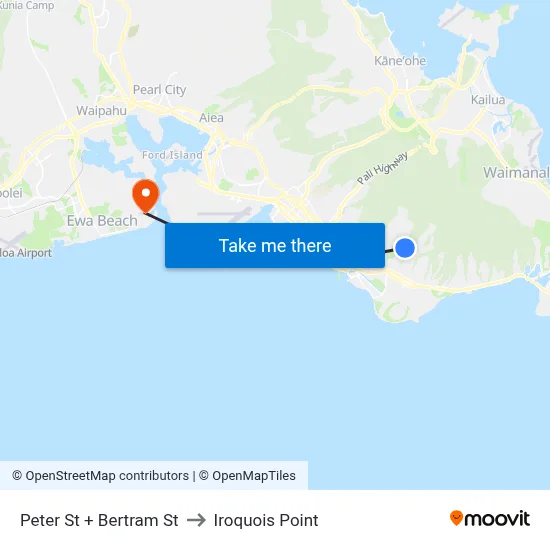 Peter St + Bertram St to Iroquois Point map