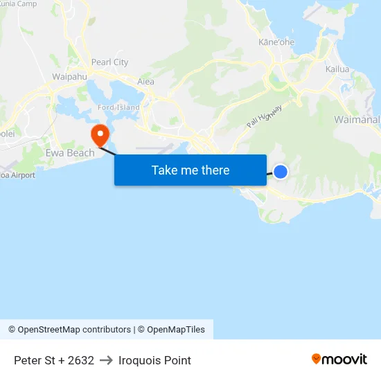 Peter St + 2632 to Iroquois Point map