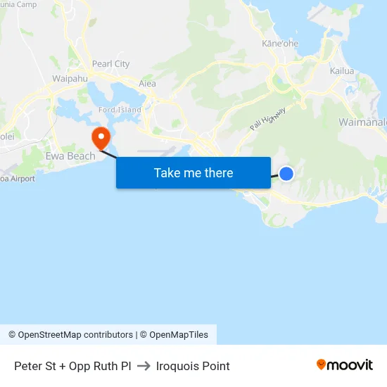 Peter St + Opp Ruth Pl to Iroquois Point map